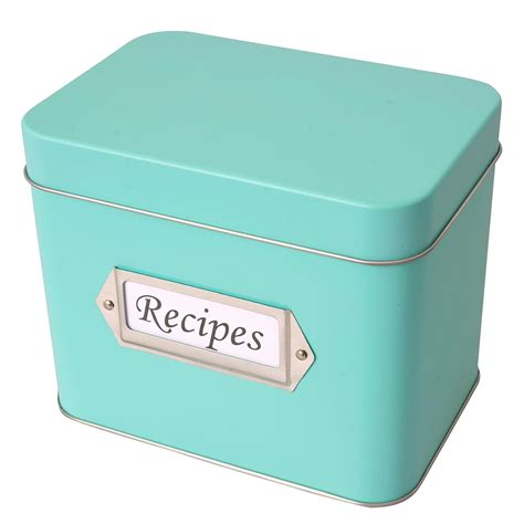 pink metal recipe box|Amazon.com: Recipe Box Metal.